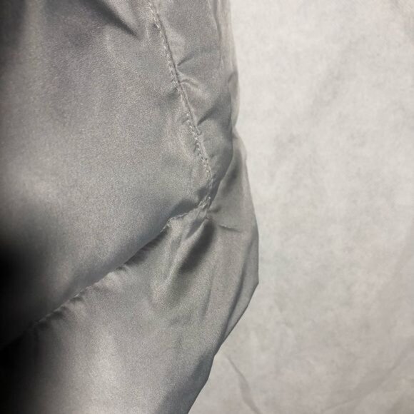 old navy grey black juniors puff zip up vest pockets medium READ - Picture 6 of 8